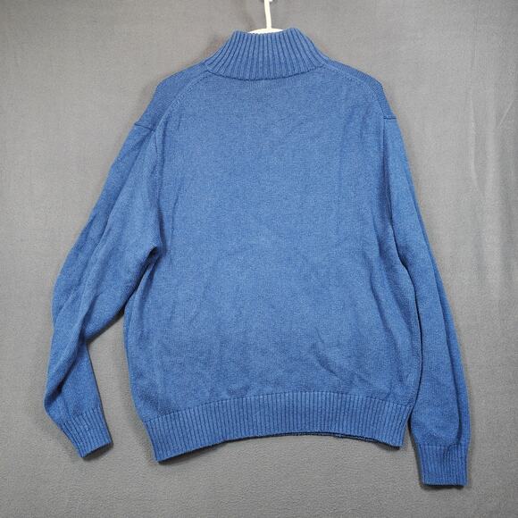 Polo Ralph Lauren Mens Sweater Extra Large Blue Henley Mock Neck Cotton Office - Picture 2 of 14
